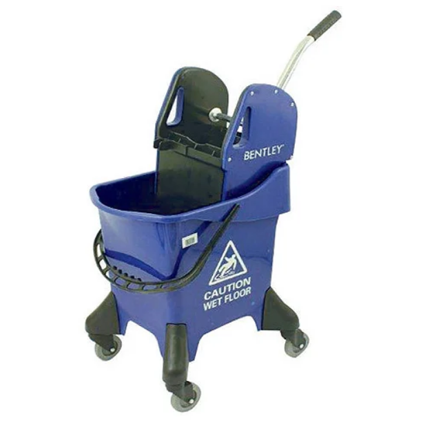 Charles Bentley Hygieneer 31 Litre Ergo Mobile Mop Bucket with Wringer, Blue