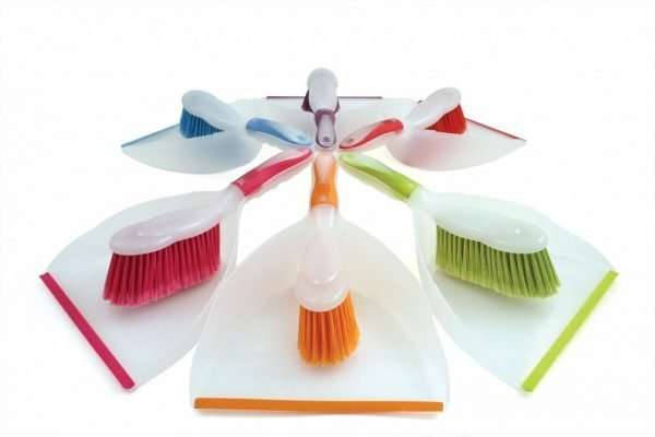 Charles Bentley Brights Soft Touch Dustpan and Brush Set, Assorted Colours