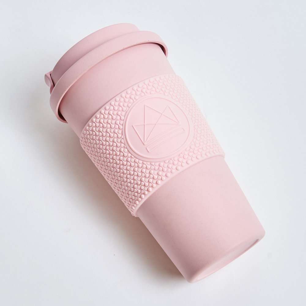 Compostable Reusable Coffee Cup 16oz-Pink Flamingo-Pink