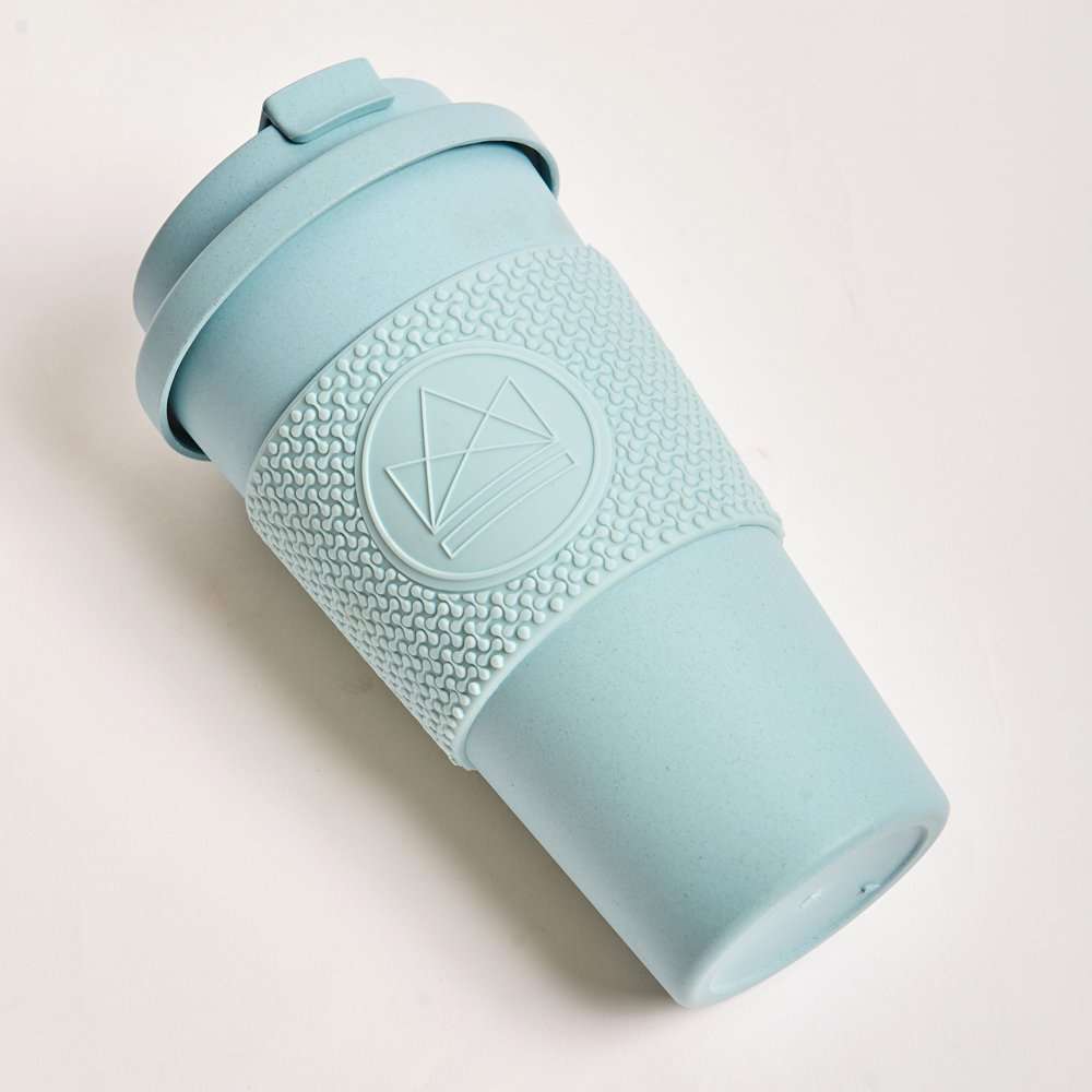Compostable Reusable Coffee Cup 16oz-Sea Breeze-Blue Green