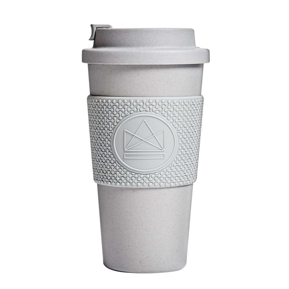 Neon Kactus Compostable Coffee Cup 16oz, Forever Young Grey