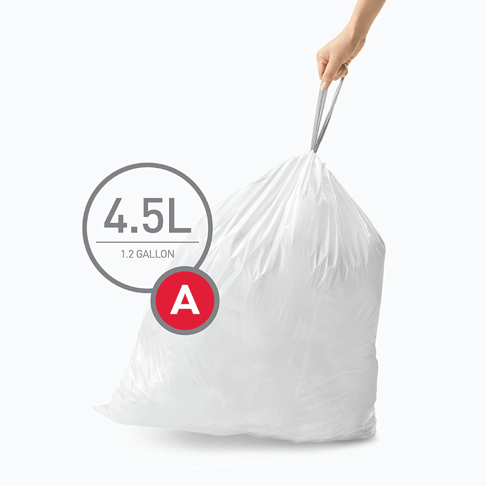 simplehuman Custom Fit Liners Code A, Bulk 90 Pack (3 x 30)