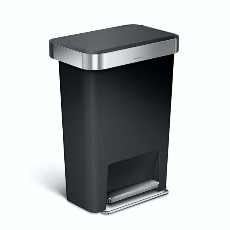 simplehuman Rectangular Pedal Bin 45L, Black