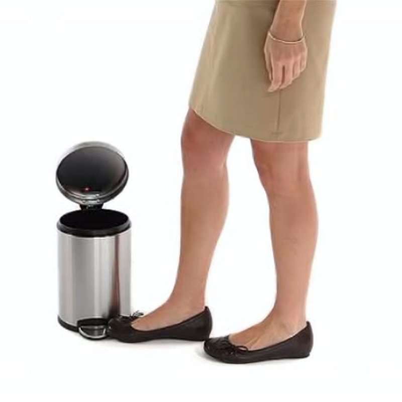 simplehuman Mini Round Pedal Bin 4.5L, Brushed Stainless Steel