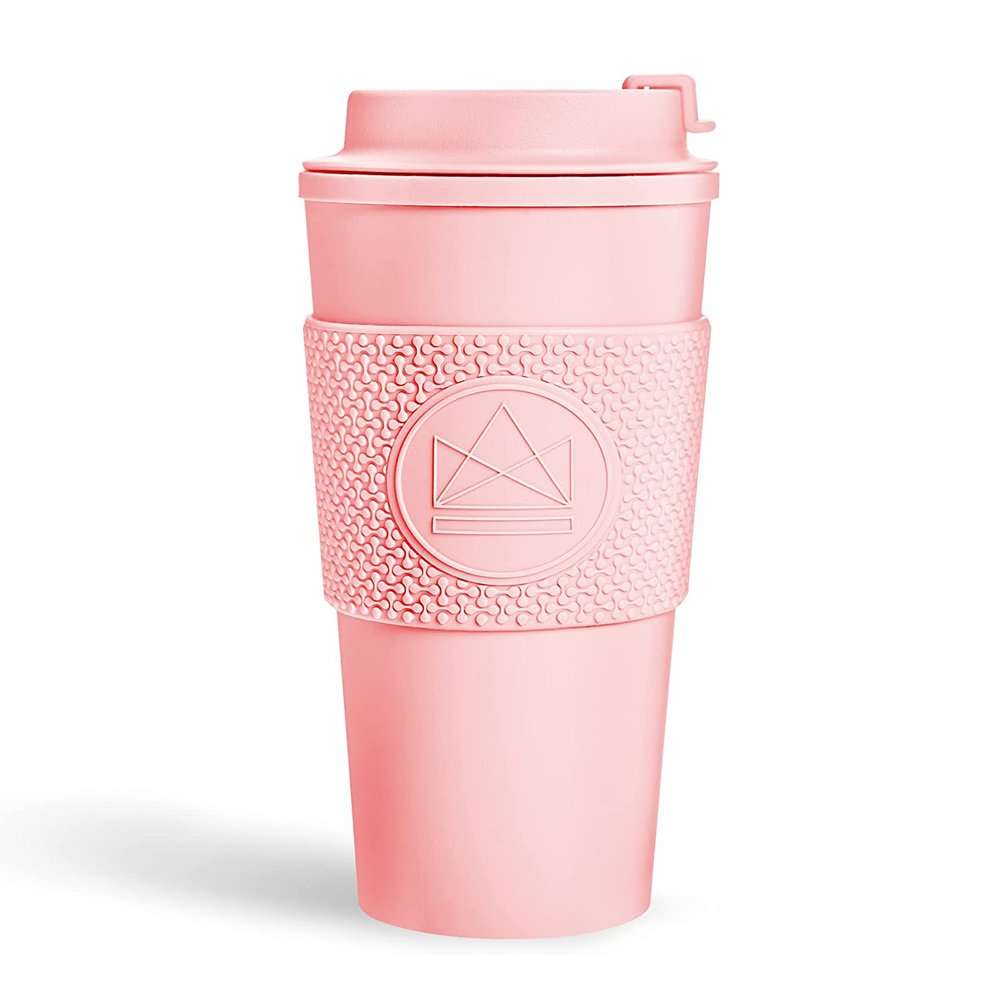 Neon Kactus Double Wall Coffee Cup 16oz, Pink Flamingo