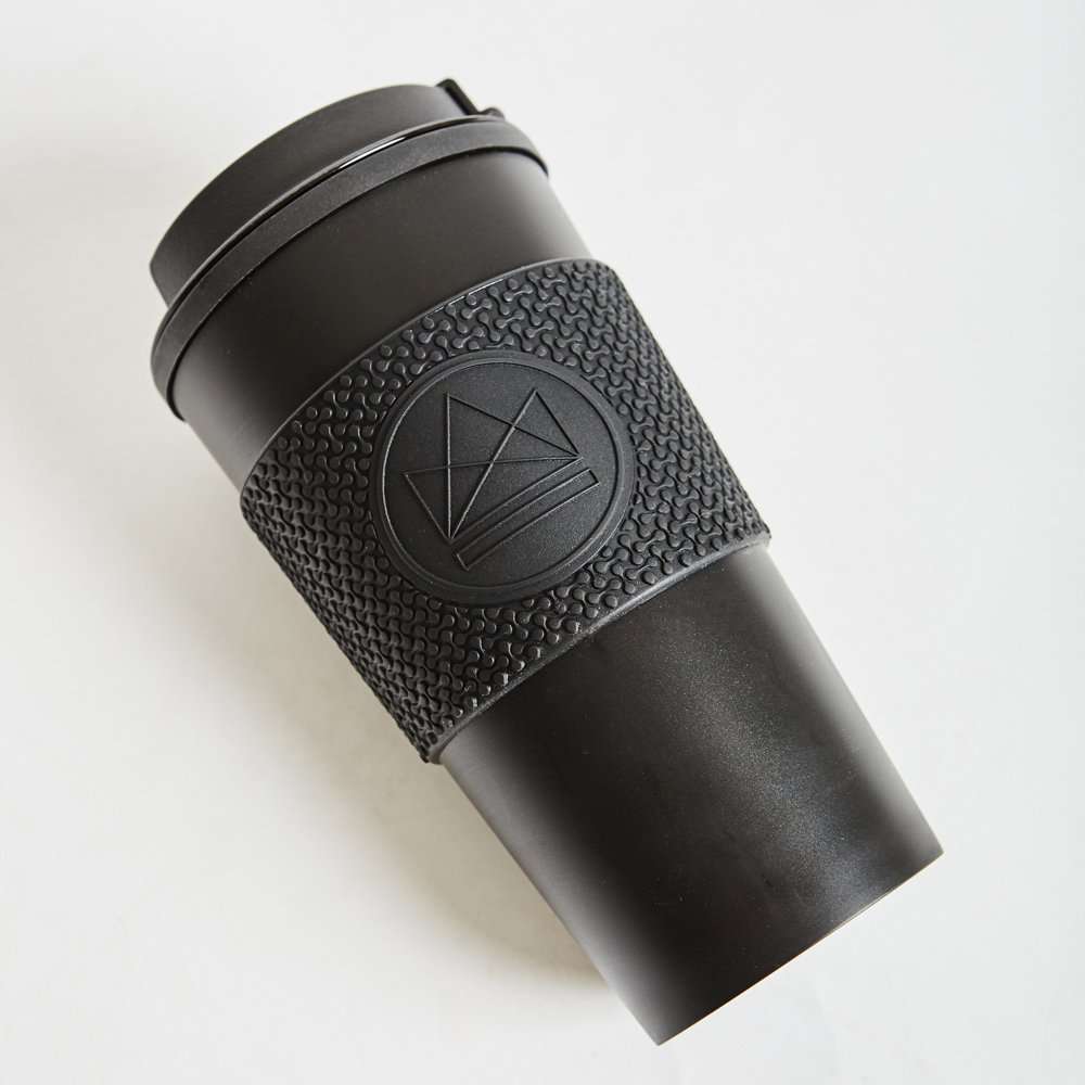 Neon Kactus Double Wall Coffee Cup 16oz, Rock Star Black