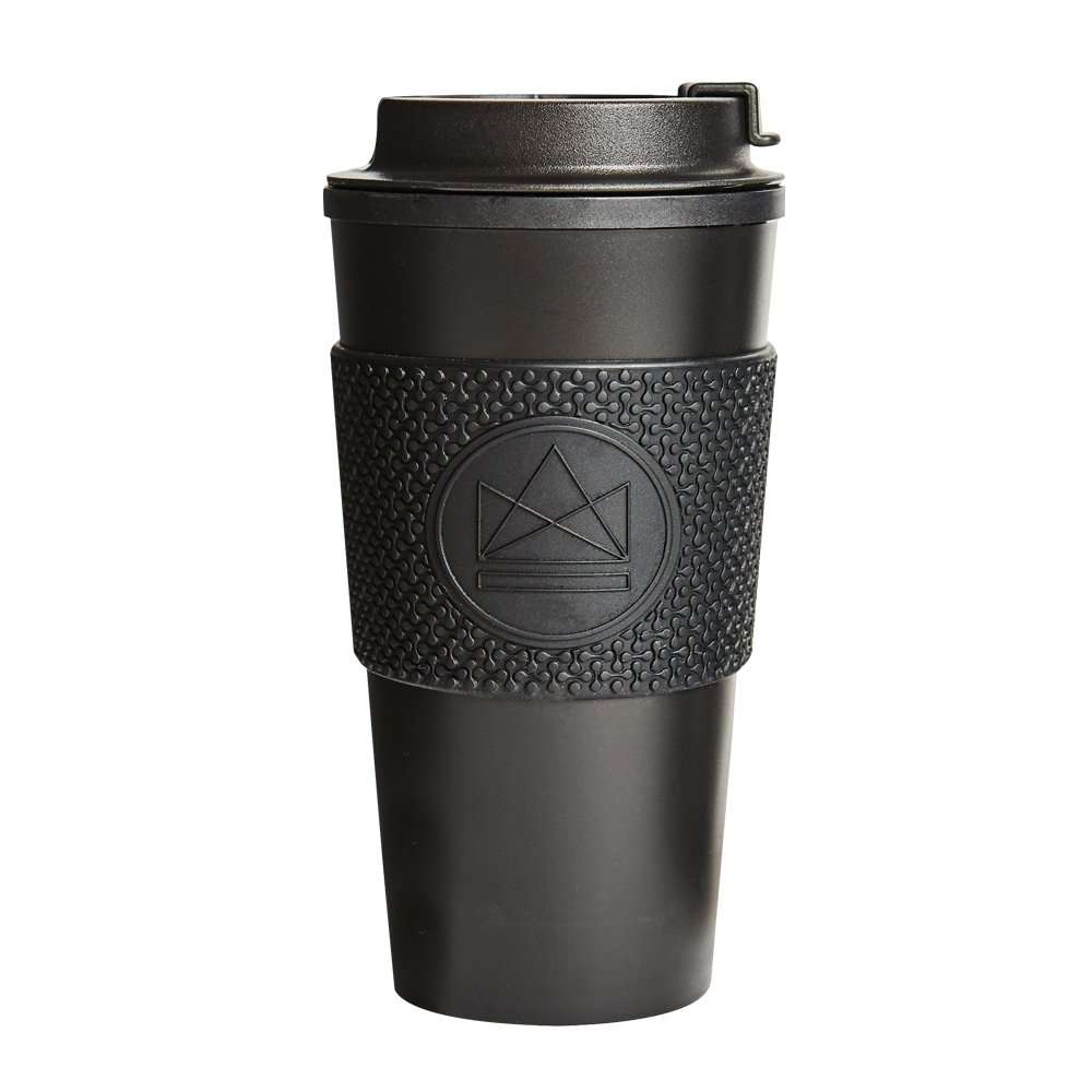 Neon Kactus Double Wall Coffee Cup 16oz, Rock Star Black