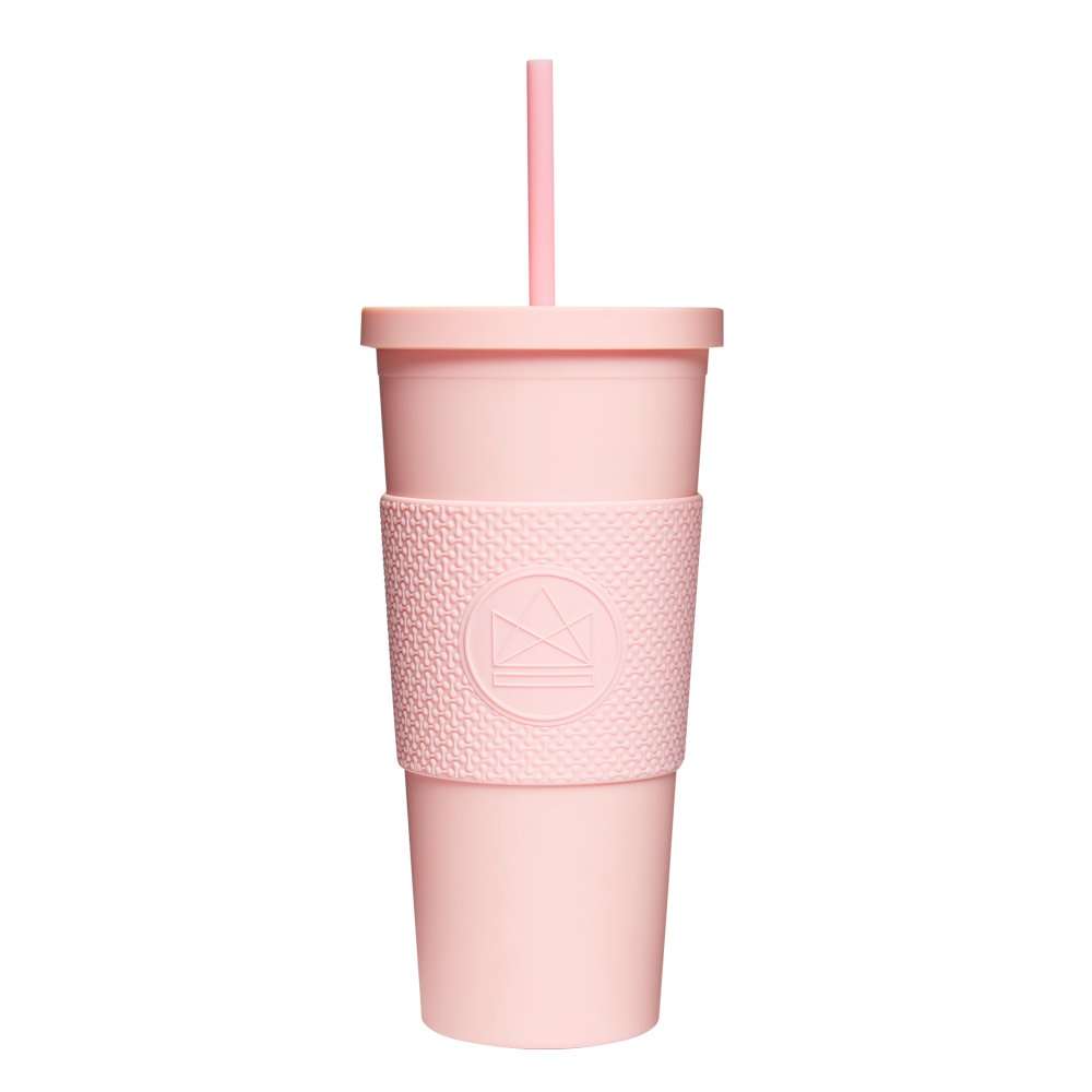 Neon Kactus Double Wall Straw Cup 22oz, Pink Flamingo