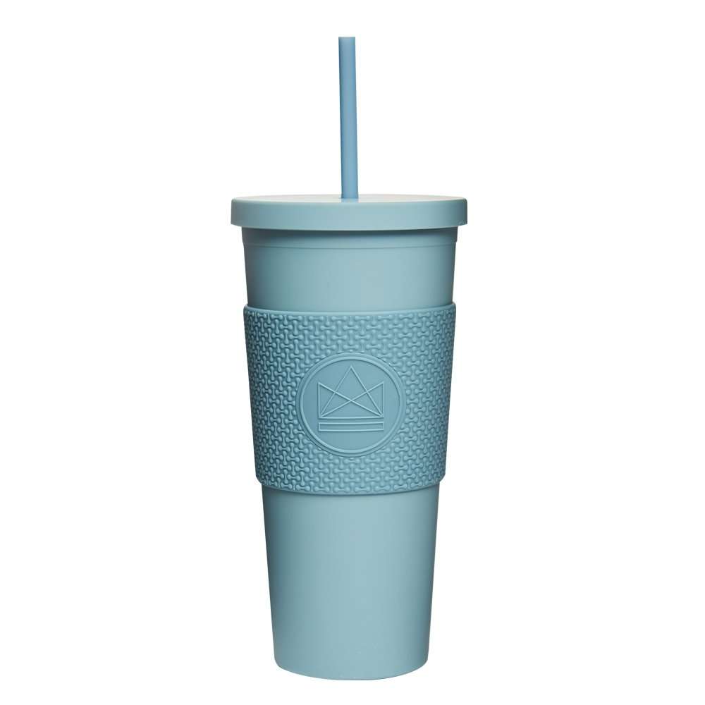Neon Kactus Double Wall Straw Cup 22oz, Super Sonic Pastel Blue