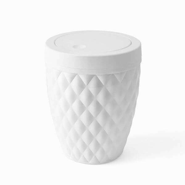 Addis Diamond Collection Bathroom Bin, White