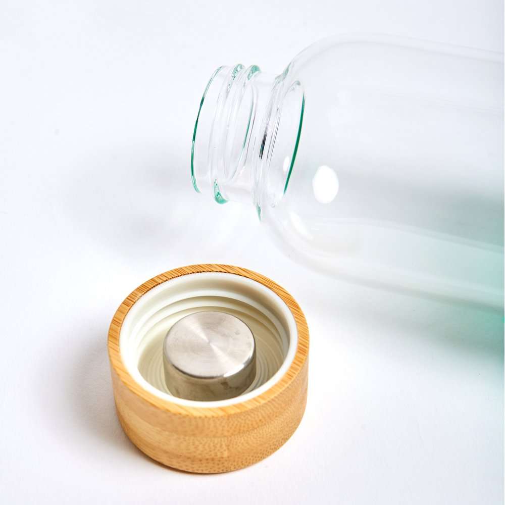 Neon Kactus Glass Water Bottle 550ml, Free Spirit Green