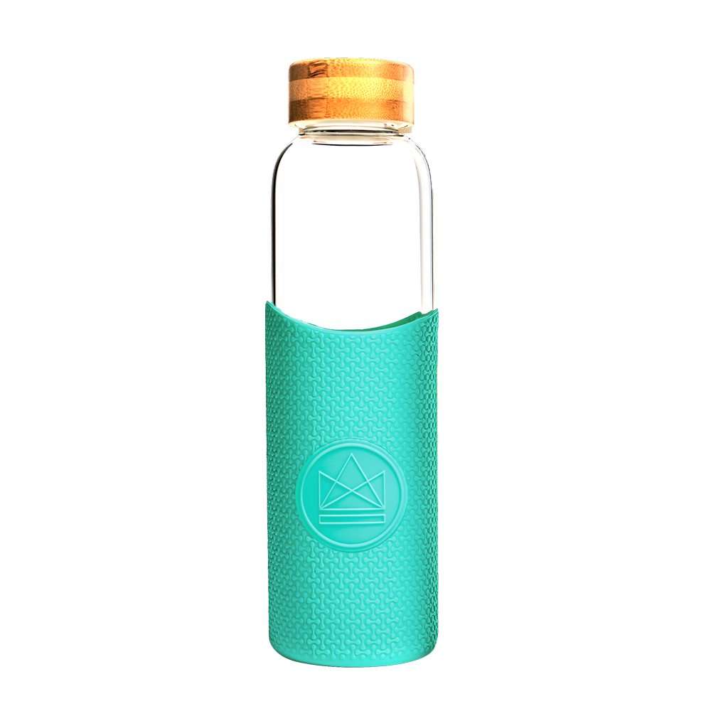 Neon Kactus Glass Water Bottle 550ml, Free Spirit Green