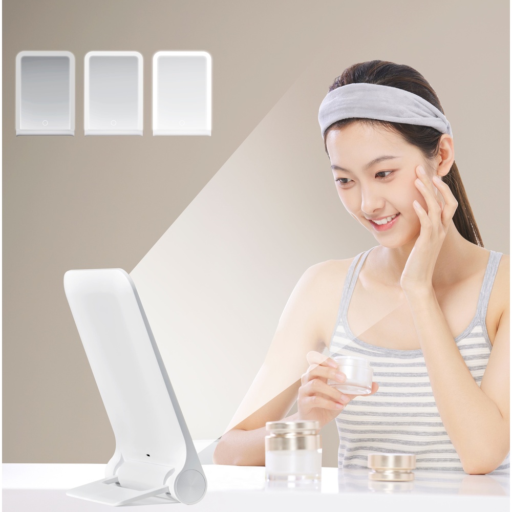 EKO iMira Foldable Lighted Mirror, White