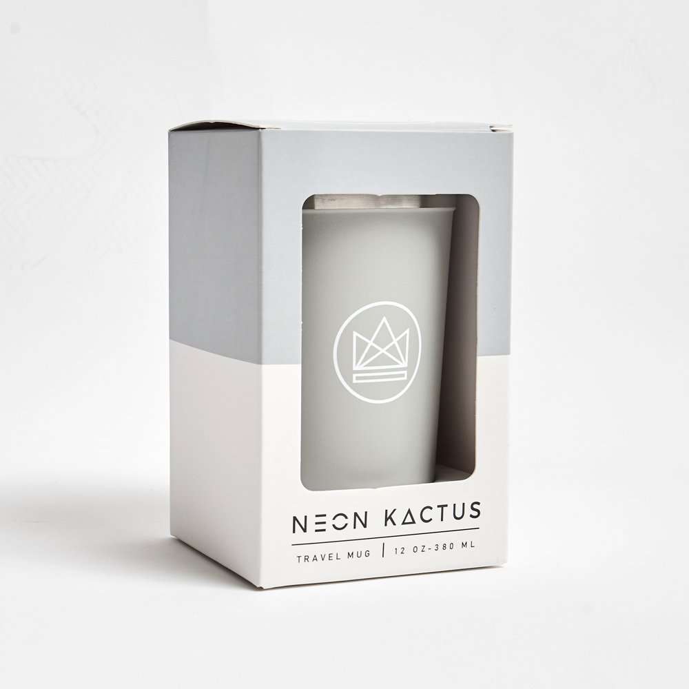 Neon Kactus Insulated Coffee Cup 12oz, Forever Young Grey
