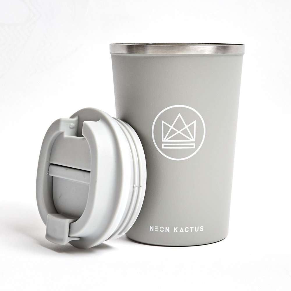 Insulated S/S Coffee Cups 12oz - (Forever Young)-Grey