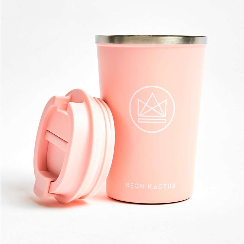 Insulated S/S Coffee Cups 12oz - (Pink Flamingo)-Pink