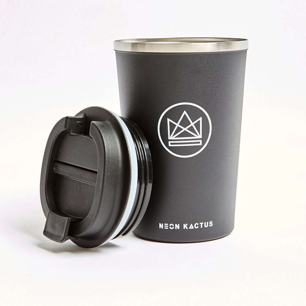 Insulated S/S Coffee Cups 12oz - (Rock Star)-Black