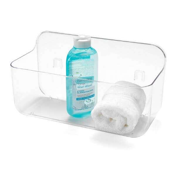 Addis Invisifix Large Bathroom Caddy, Clear