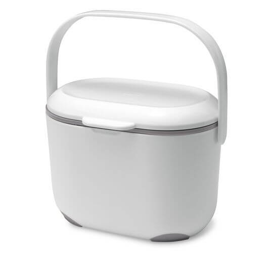 Addis 2.5L Compost Caddy, White/Metallic