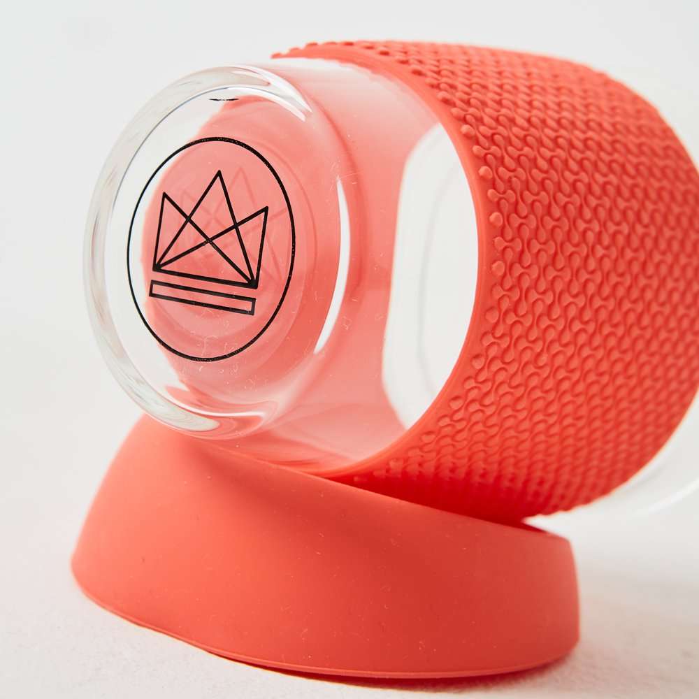 Neon Kactus Glass Coffee Cup 12oz, Dream Believer Coral
