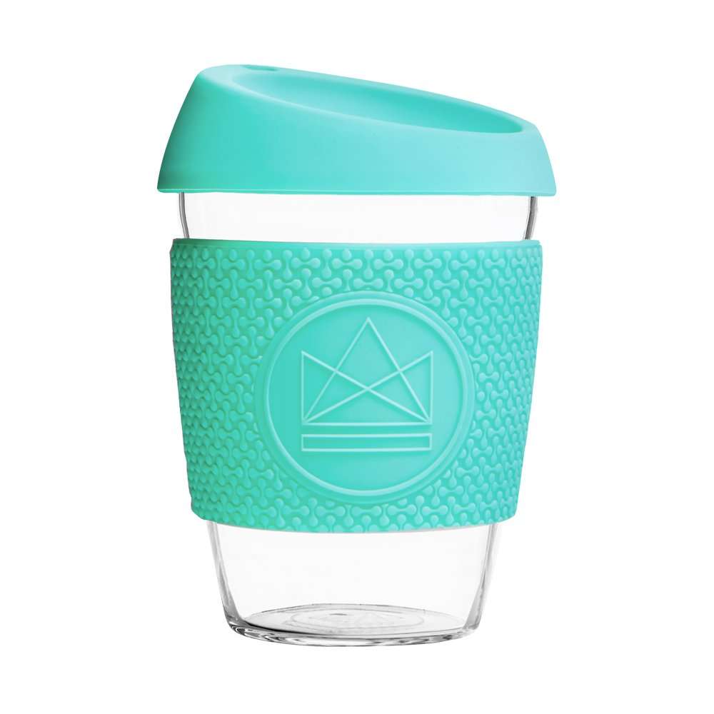 Neon Kactus Glass Coffee Cup 12oz, Free Spirit Green