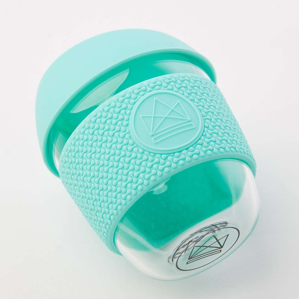 Reusable Glass Coffee Cup 8oz-(Free Spirit)-Green