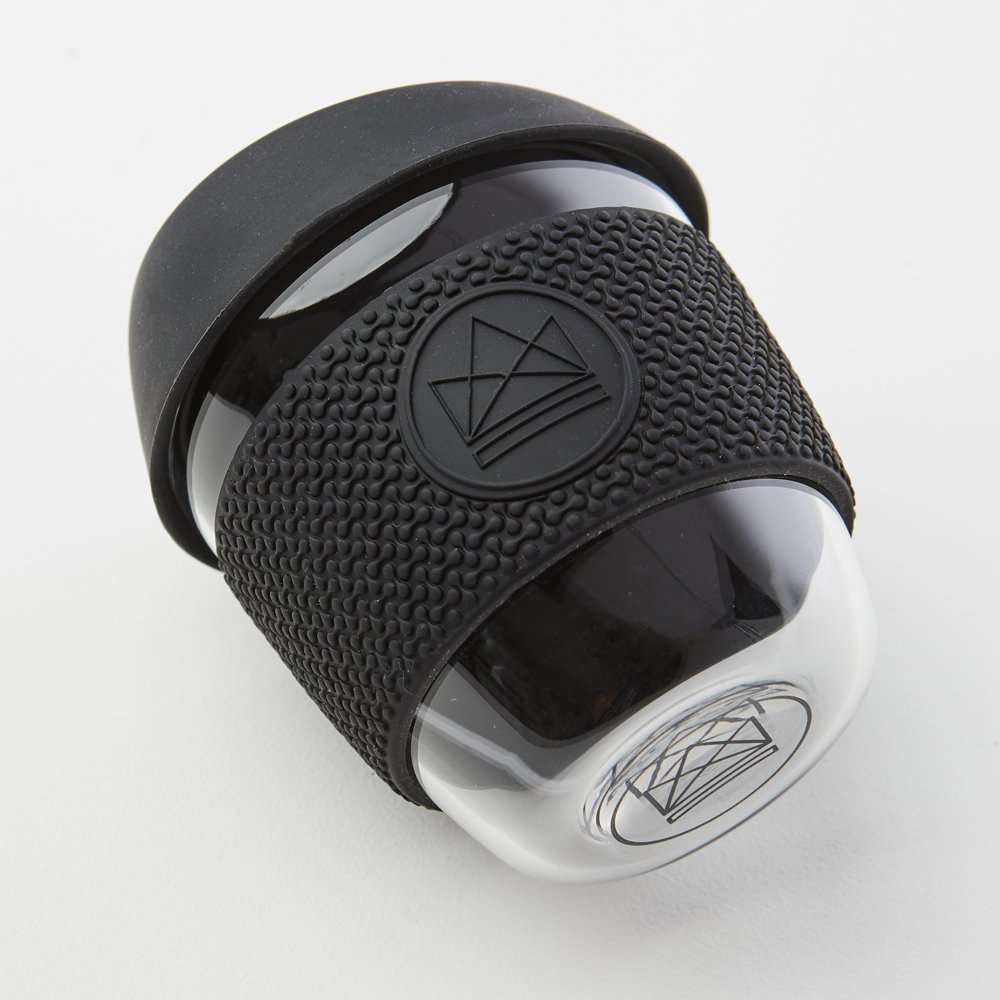 Neon Kactus Glass Coffee Cup 8oz, Rock Star Black