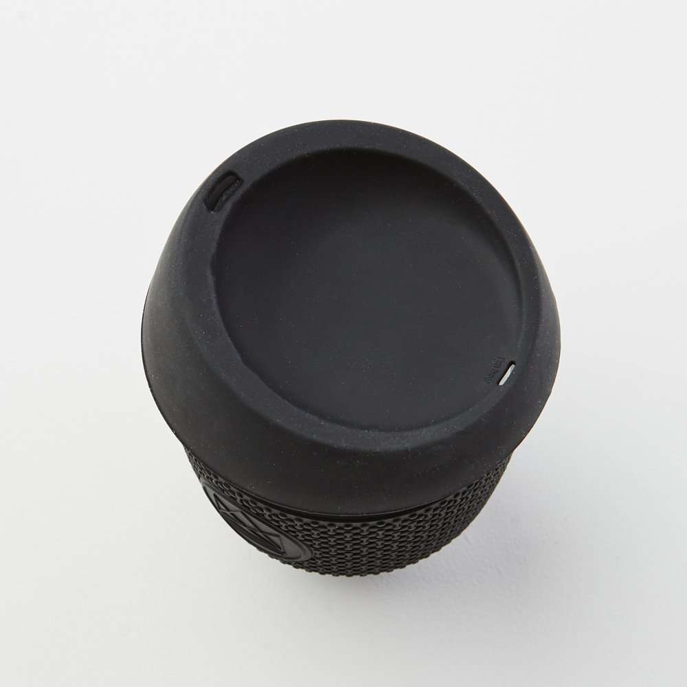 Reusable Glass Coffee Cup 8oz-(Rock star)- Black