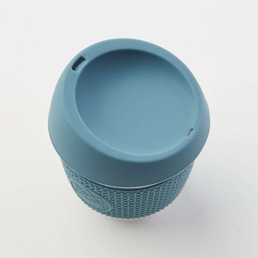 Neon Kactus Glass Coffee Cup 8oz, Super Sonic Pastel Blue