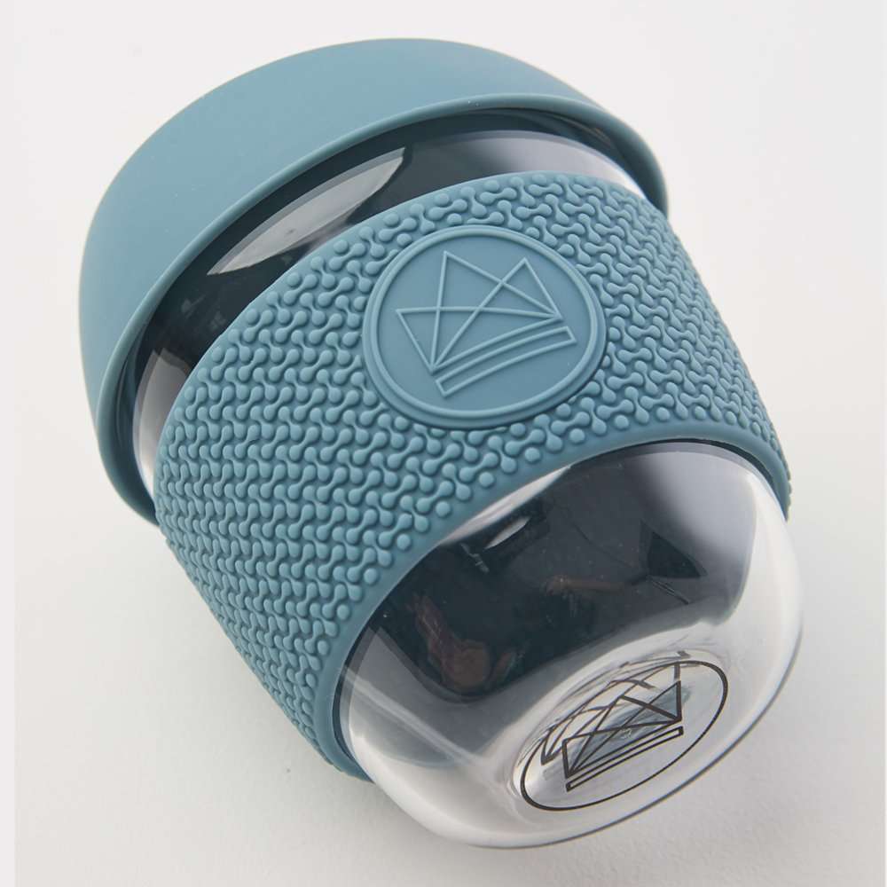 Neon Kactus Glass Coffee Cup 8oz, Super Sonic Pastel Blue