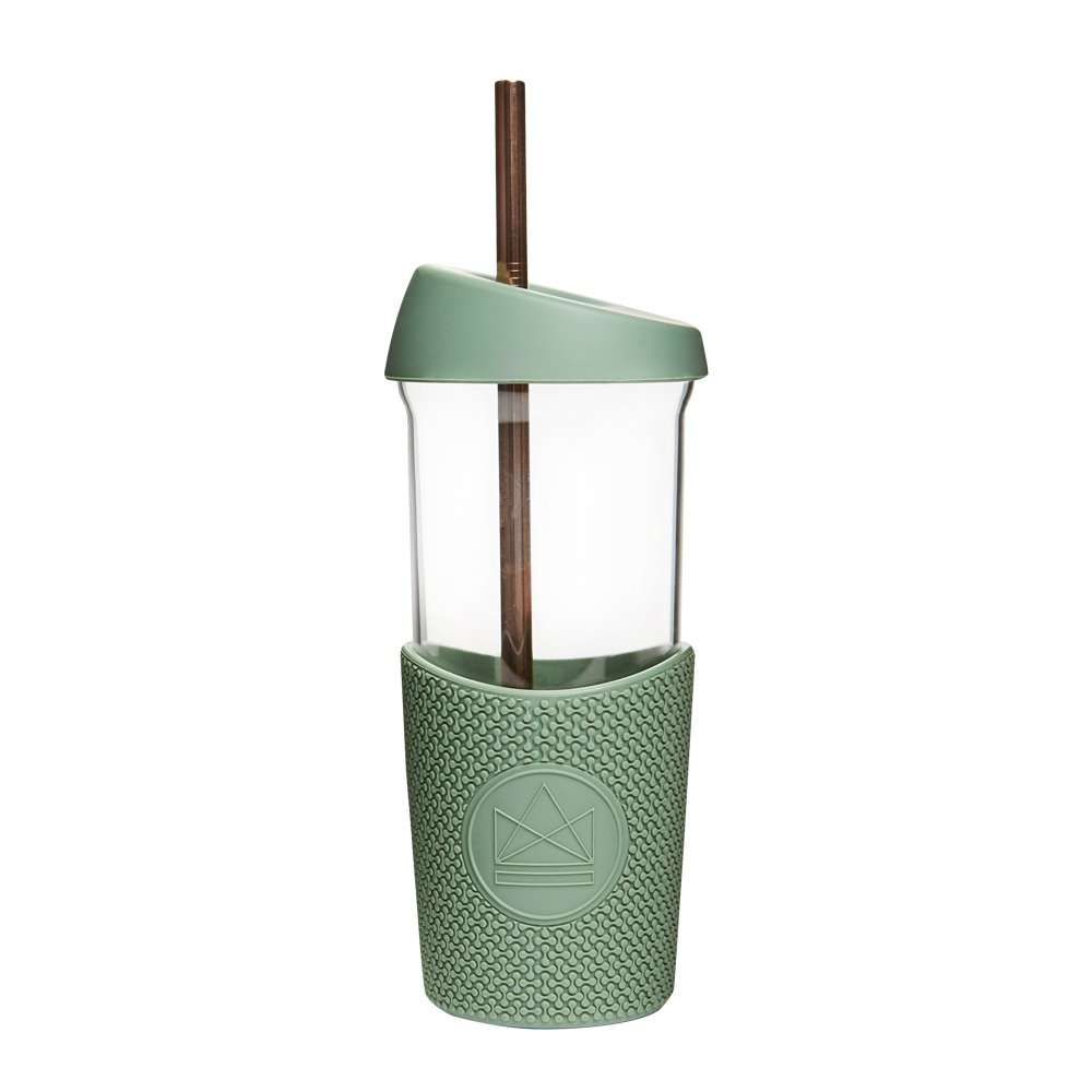 Neon Kactus Smoothie Cup 20oz, Happy Camper Olive Green