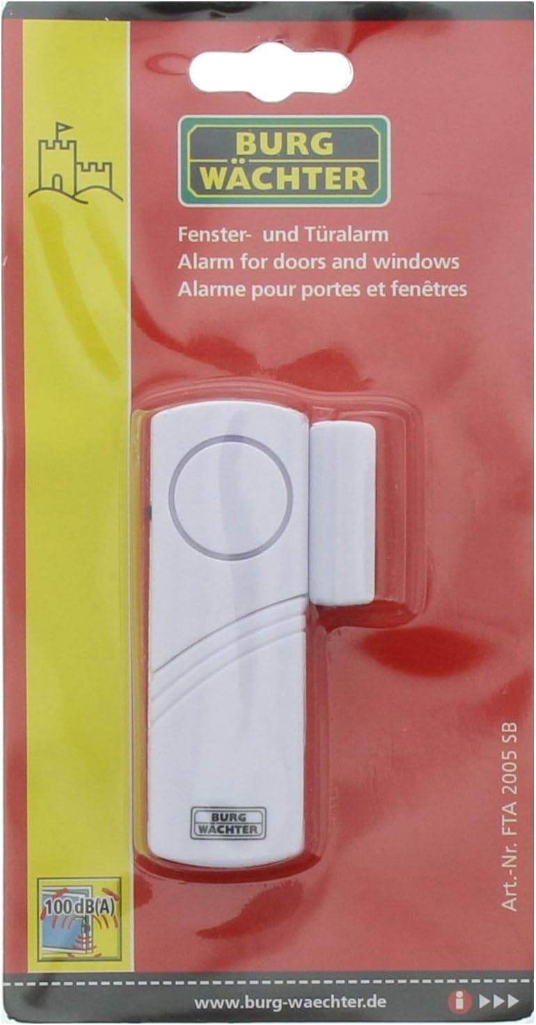 14181-2 Burg Wachter BURG-WÄCHTER Door & Window Alarm, 100 dB High Powered Alarm, FTA 2005 SB (14181), White