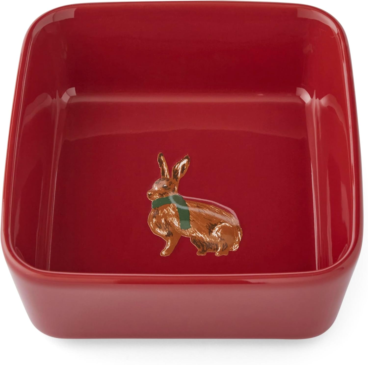Cooksmart Heritage Hare Square Nibble/Dip Bowl, Red