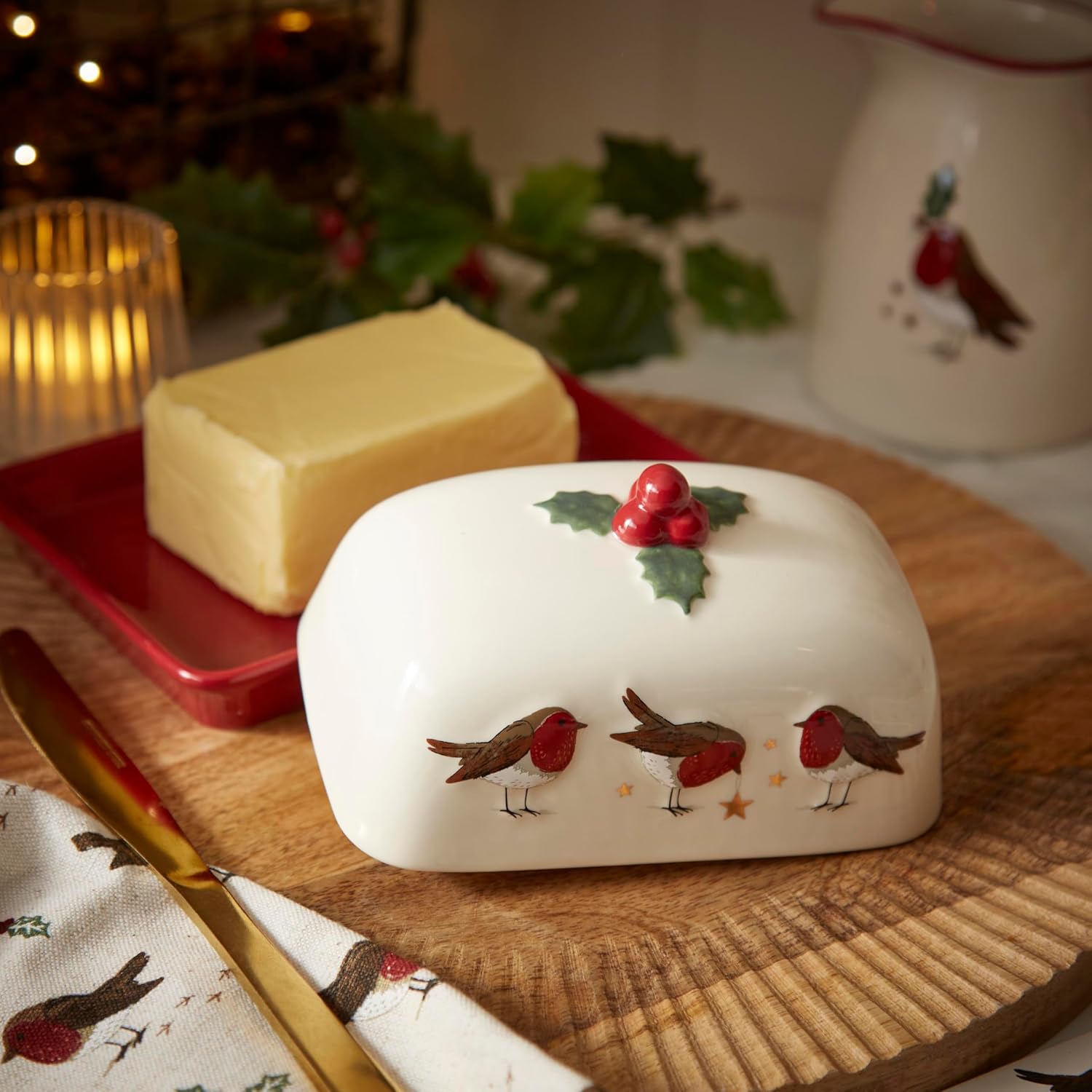 2837 Cooksmart Robin's Retreat Butter Dish