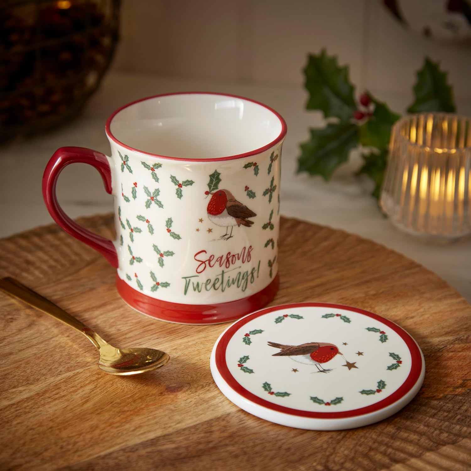 Cooksmart Robin's Retreat Tankard Mug & Coaster Set