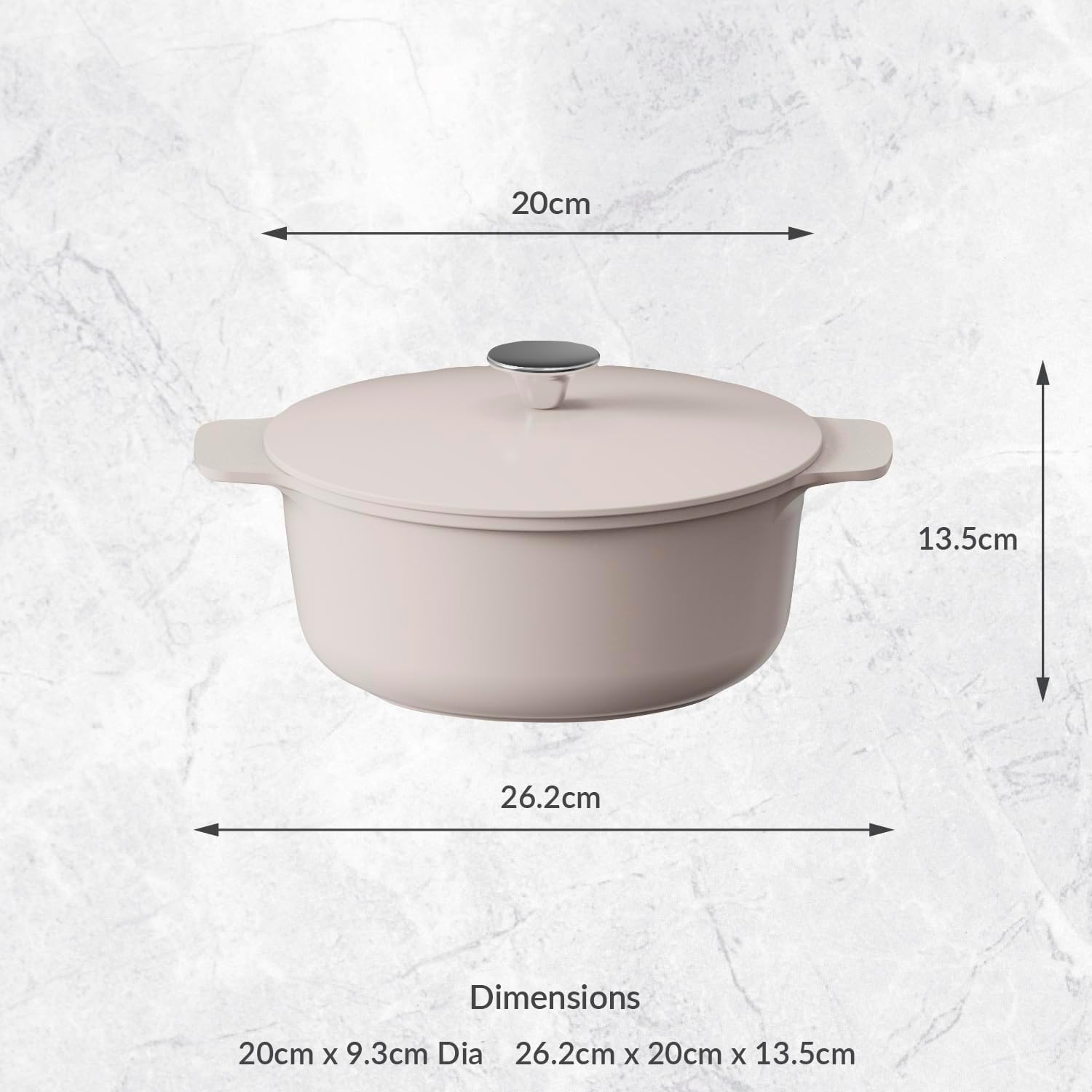 2912 Cooksmart Signature Casserole Pot 20cm Ivory