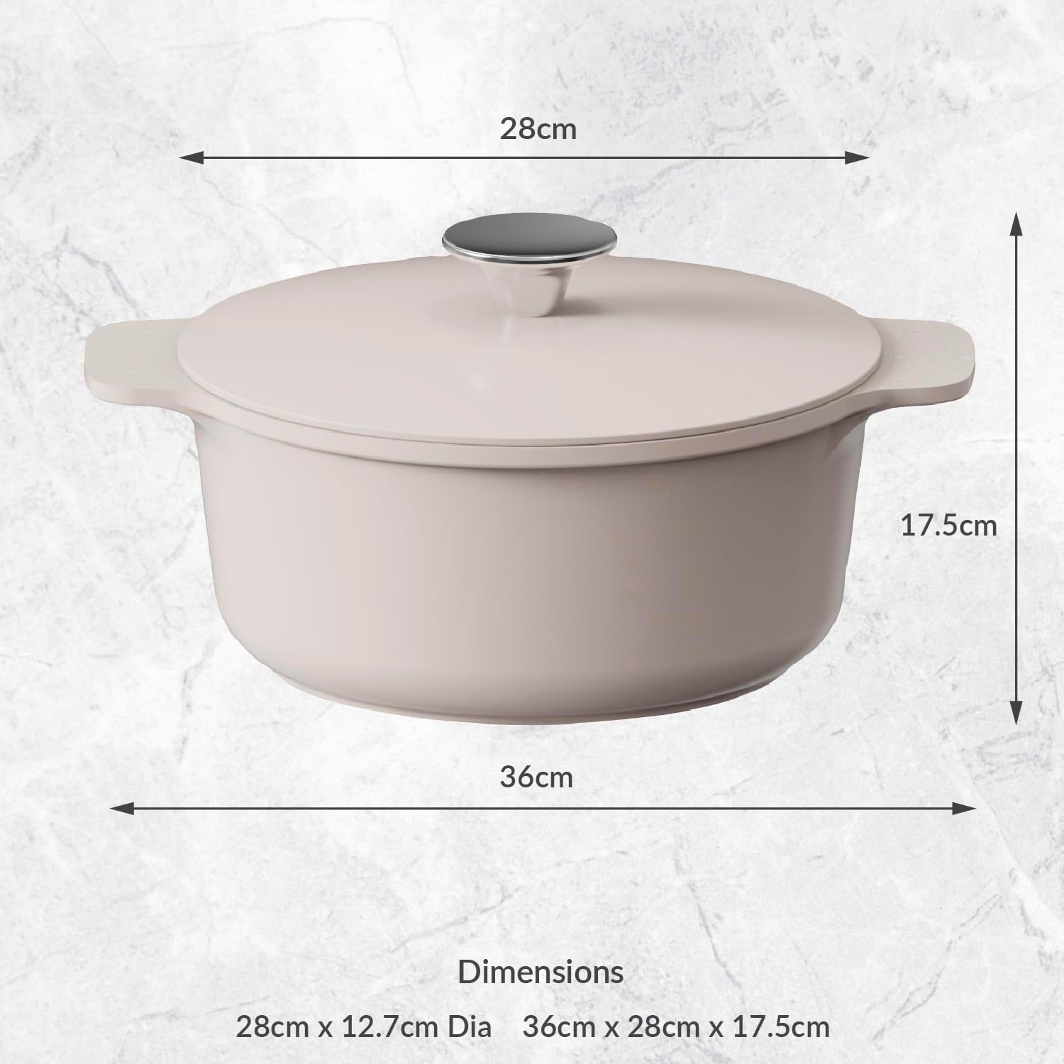 2922-1 Cooksmart Signature Casserole Pot 28cm Ivory