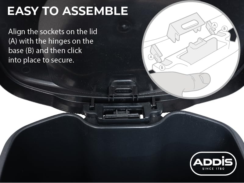 Addis 50L Pedal Bin, Metallic