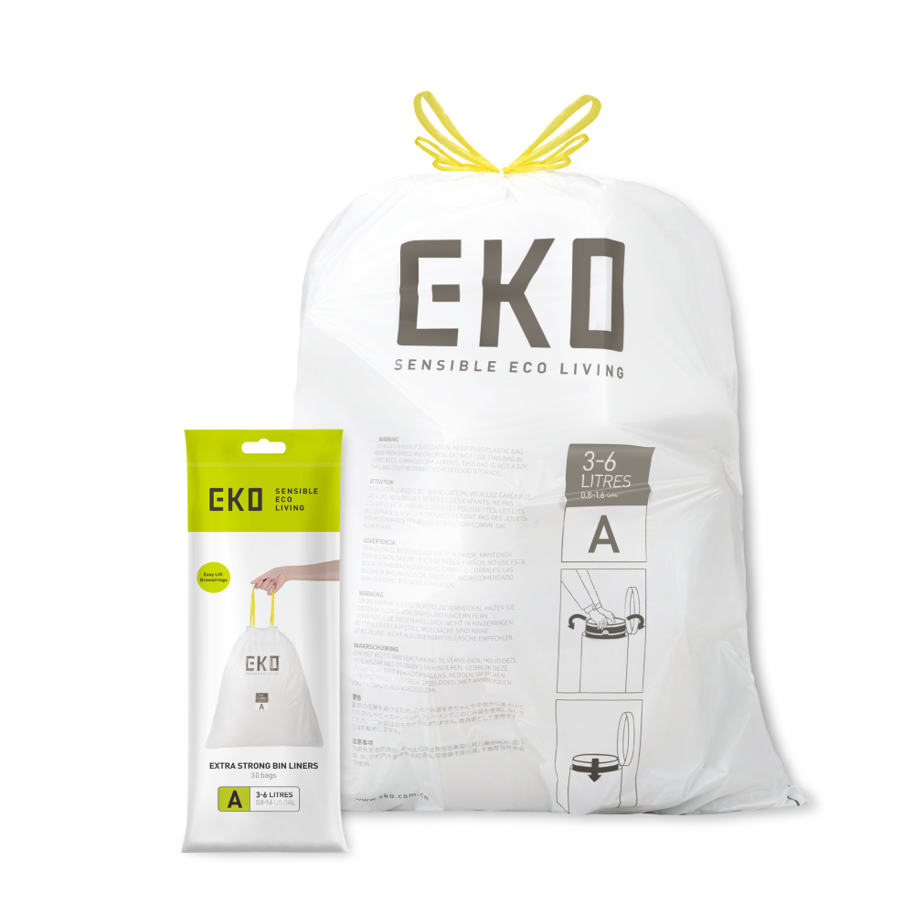 EKO Bin Liners Size A, 3 to 6L, 30 Pack