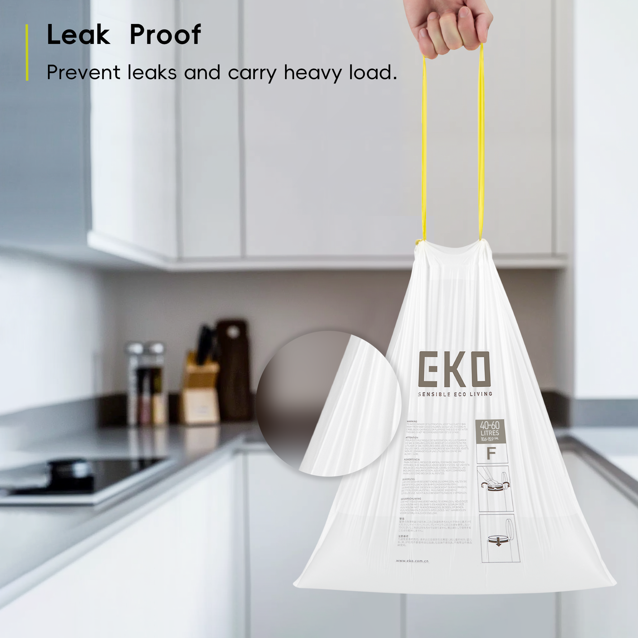 EK33706-6 EKO Bin Liners Size F, 40 to 60L, 12 Pack