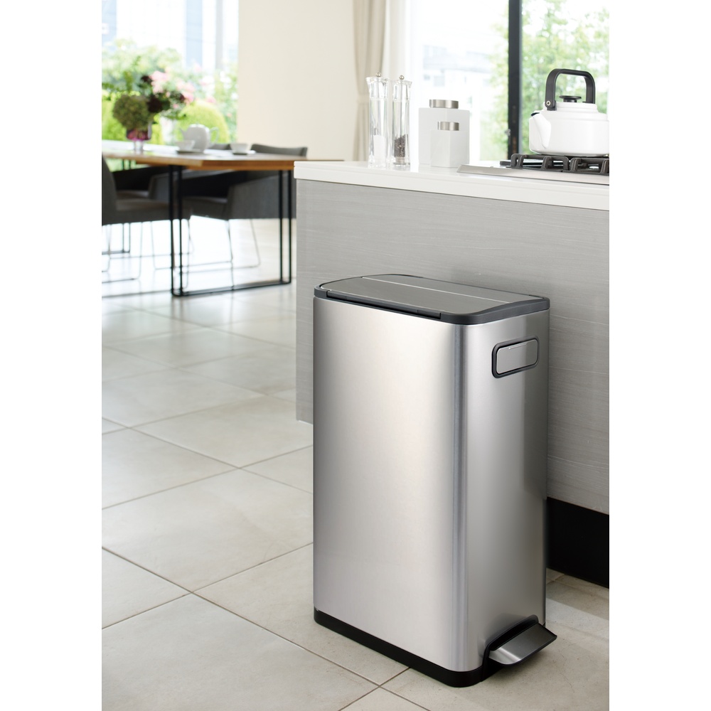 EK9377MT-45L-6 EKO Ecofly Pedal Bin 45L, Stainless Steel
