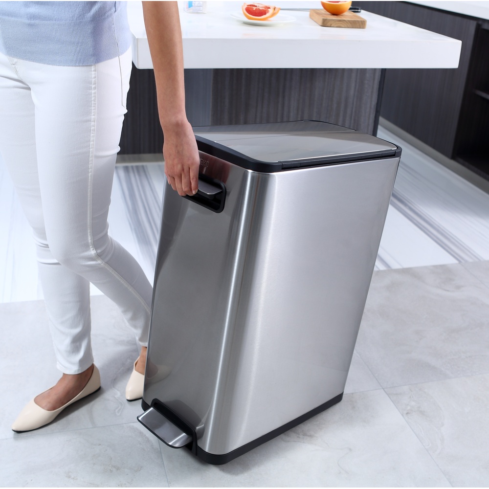 EK9377MT-45L-7 EKO Ecofly Pedal Bin 45L, Stainless Steel
