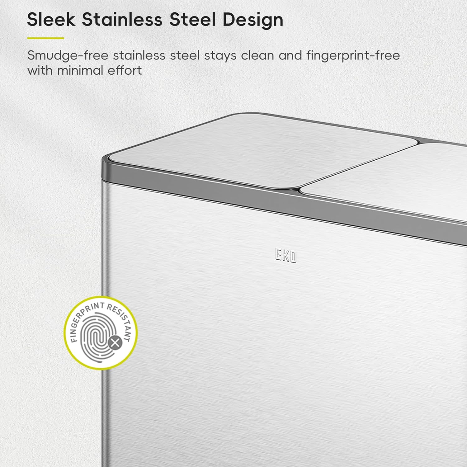 Ecocasa Plus Recycling Bin 40+40L Stainless Steel 9 EKO Ecocasa Plus Recycling Bin 40L+40L, Stainless Steel