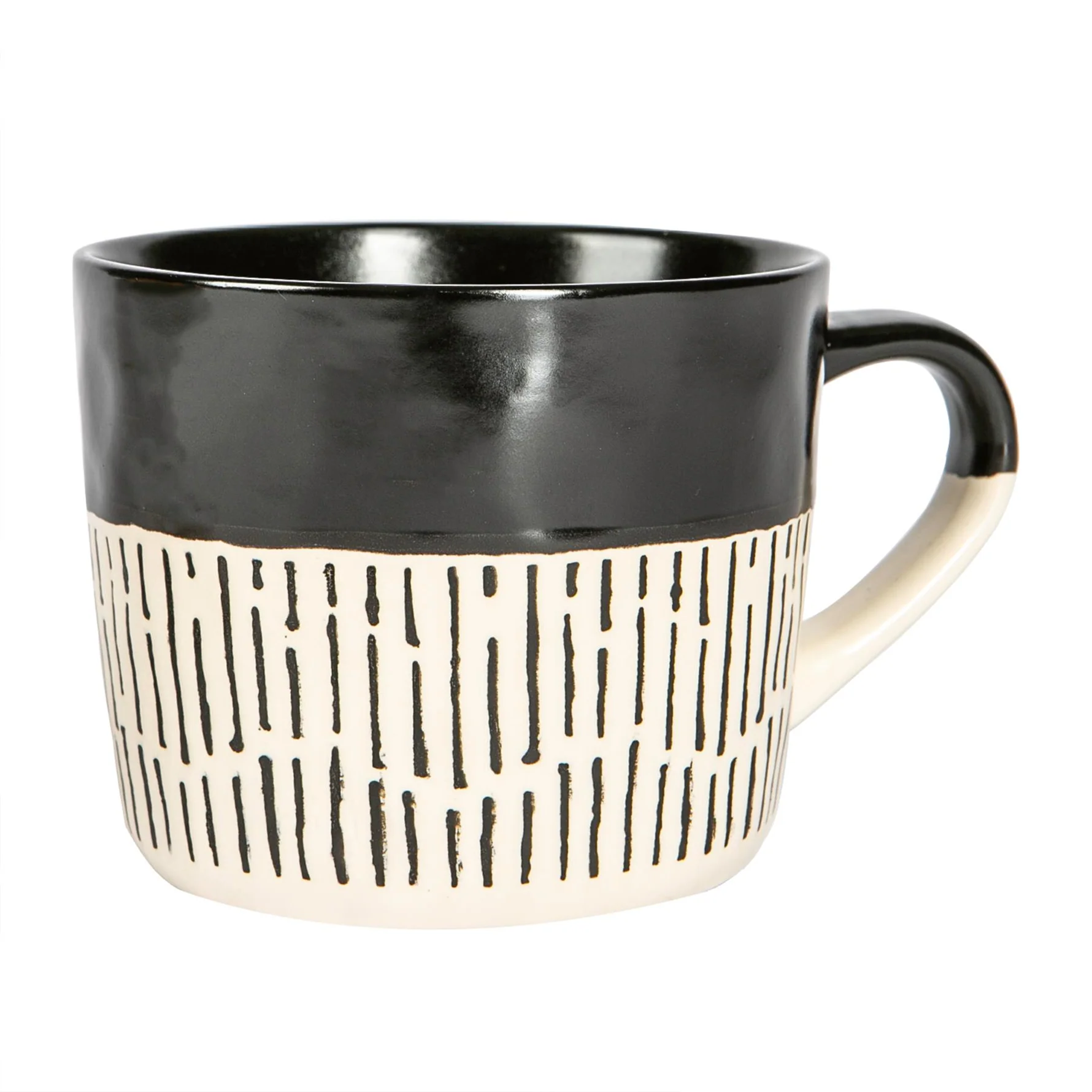 TR-NS-PH202510 Nicola Spring Two Tone Dash Mug 450ml, Black