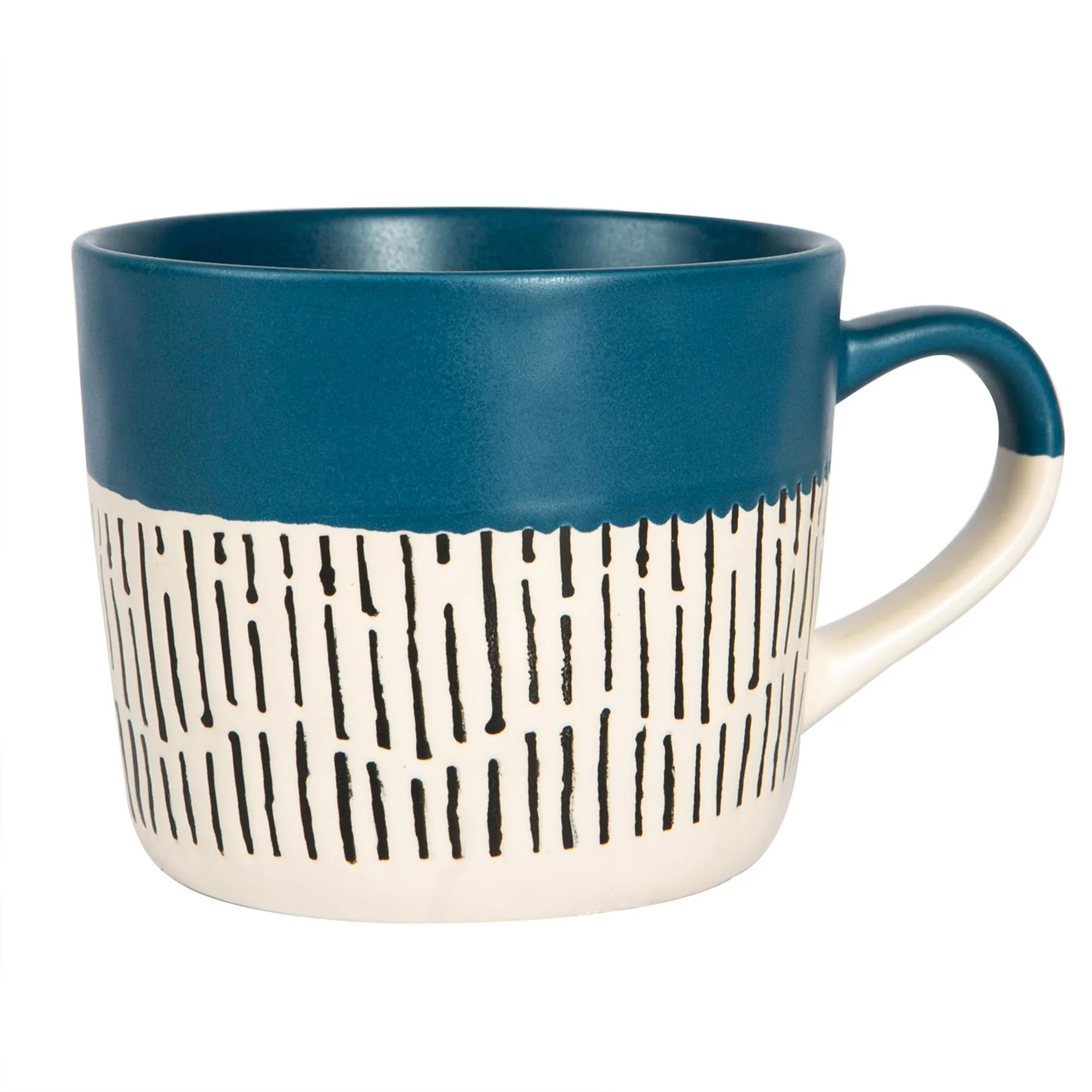 TR-NS-PH202512 Nicola Spring Two Tone Dash Mug 450ml, Blue