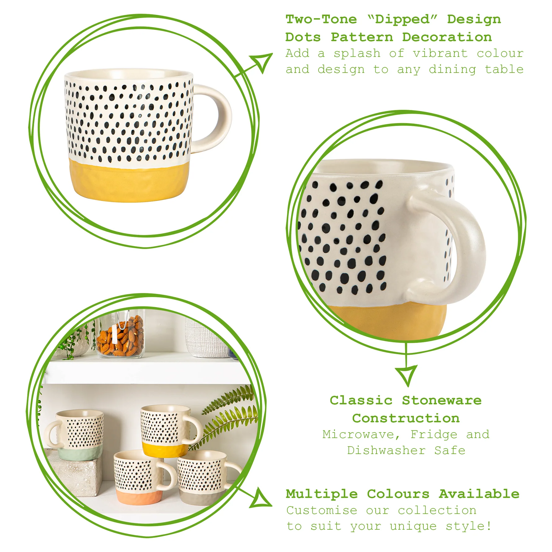 TR-NS-PH202527-3 Nicola Spring Spotty Mug 385ml, Mustard