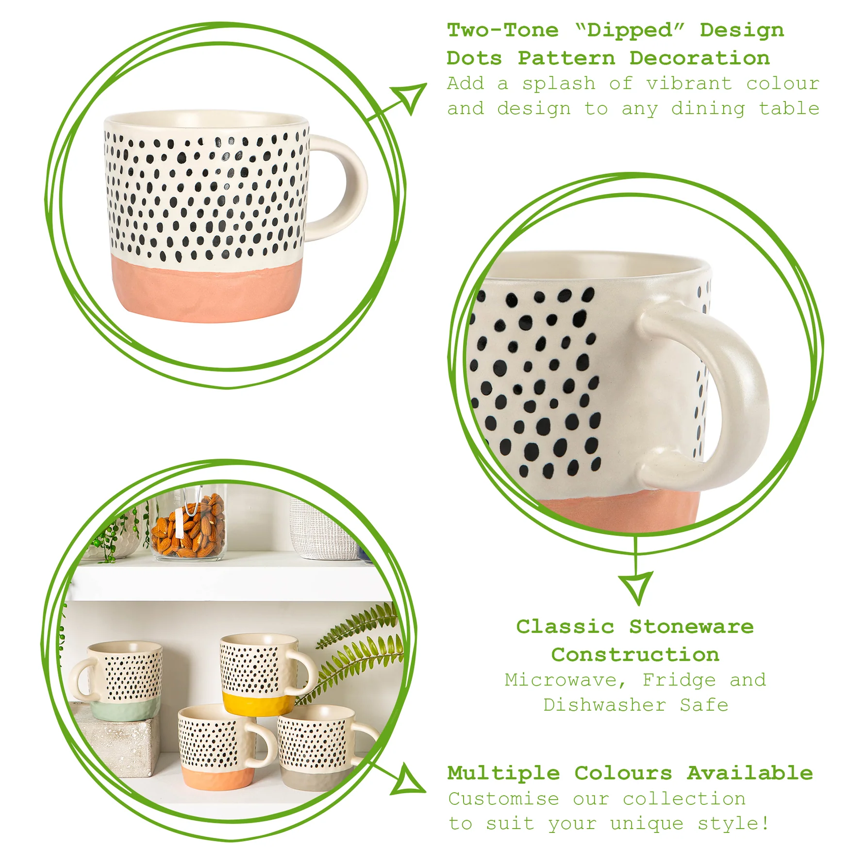 TR-NS-PH202528-3 Nicola Spring Spotty Mug 385ml, Pink