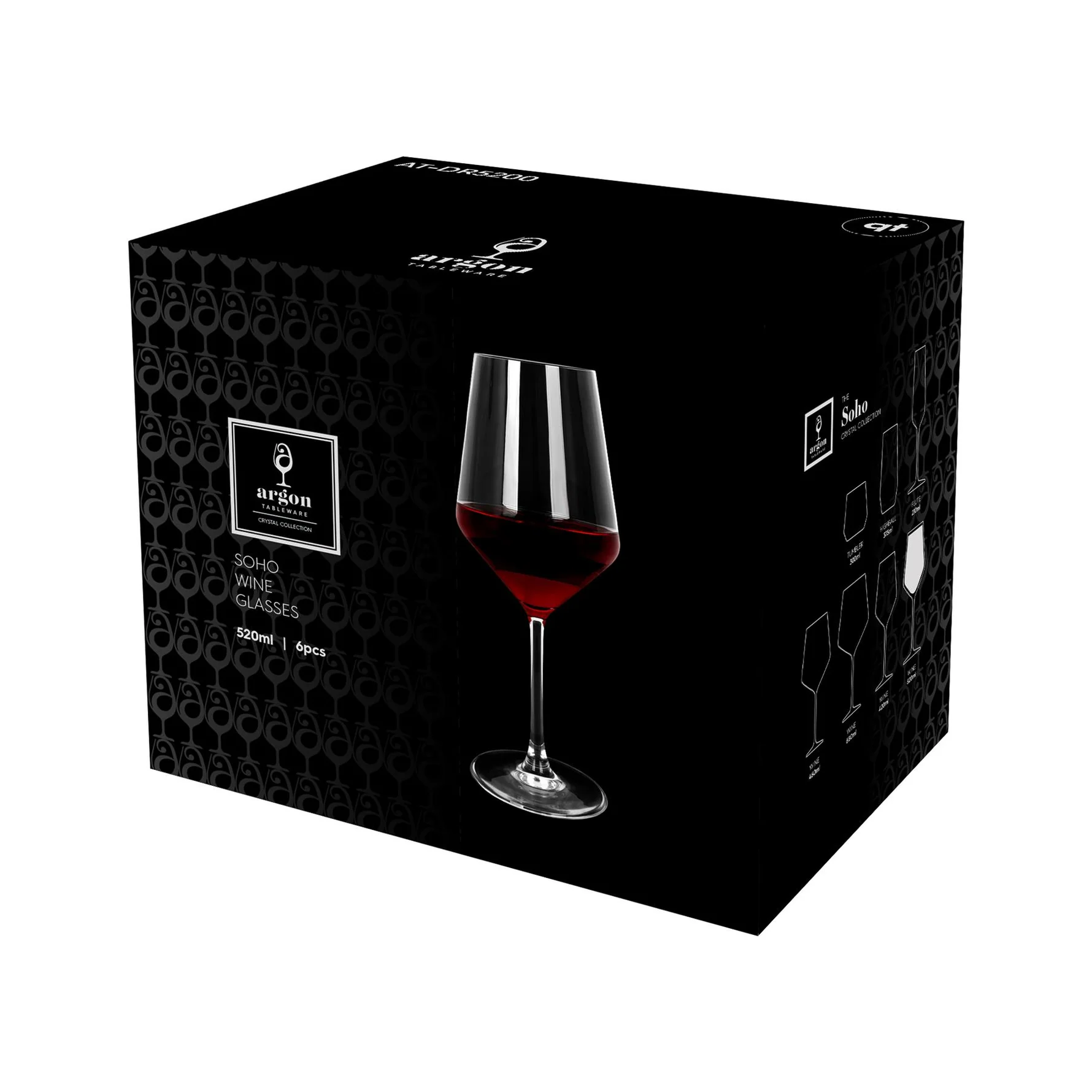 Argon Tableware Soho Red Wine Glass 520ml, Box of 6