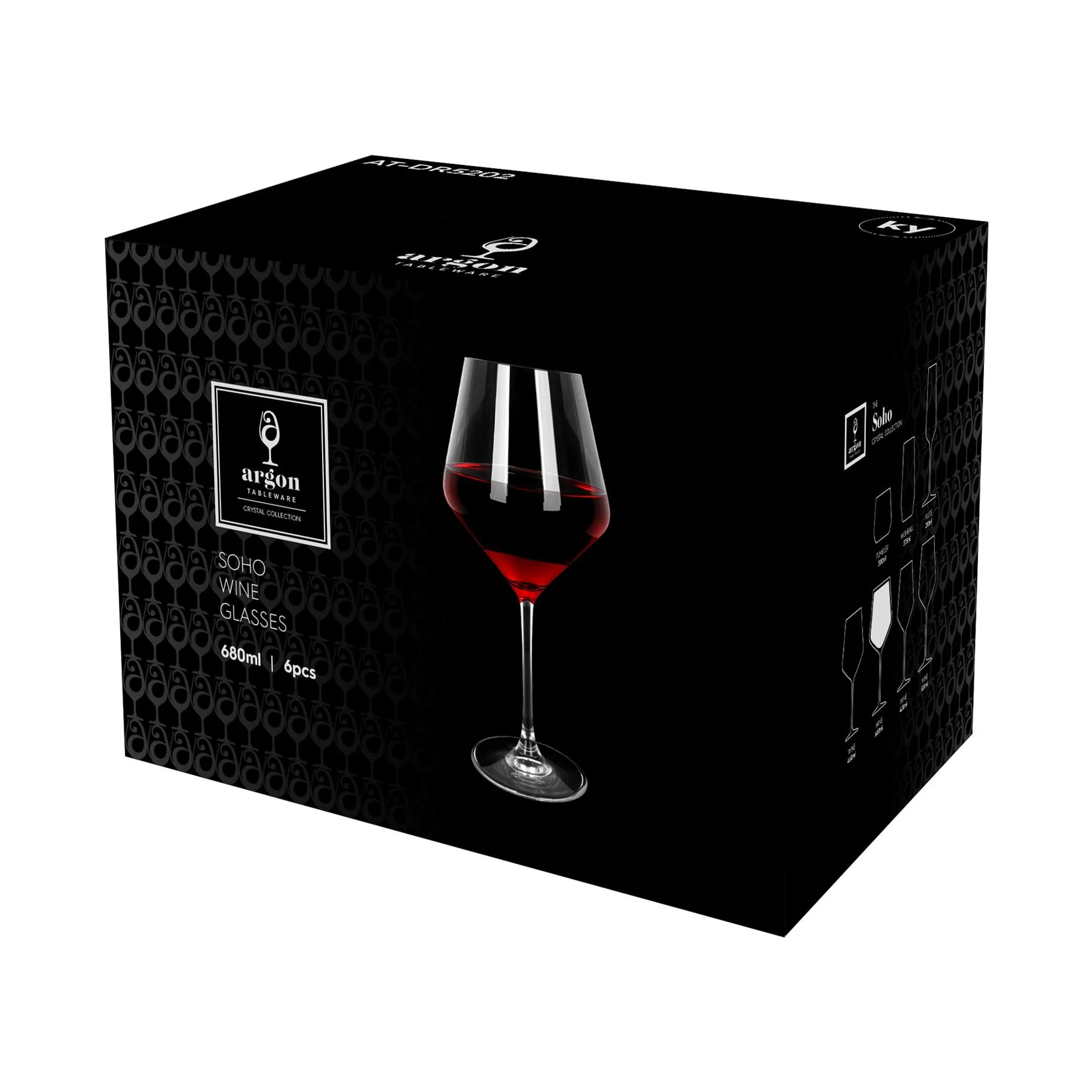 Argon Tableware Soho Red Wine Glass 680ml, Box of 6
