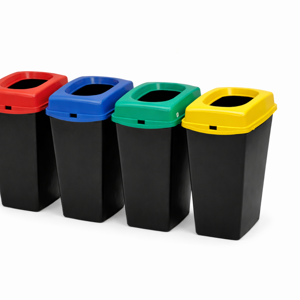 Addis 40L Recycling Bin Open Top Lid, Yellow